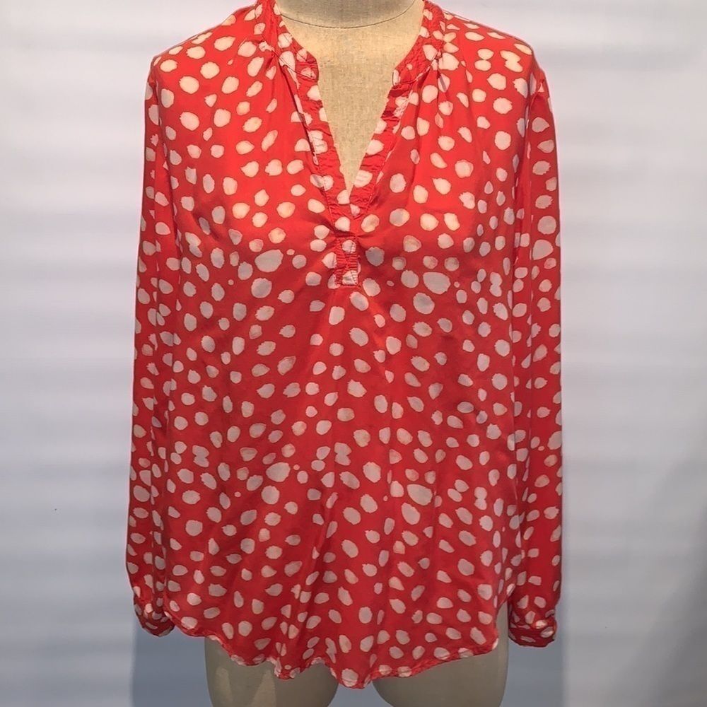 Velvet by Grahame and Spencer orange and white spotted top, XS